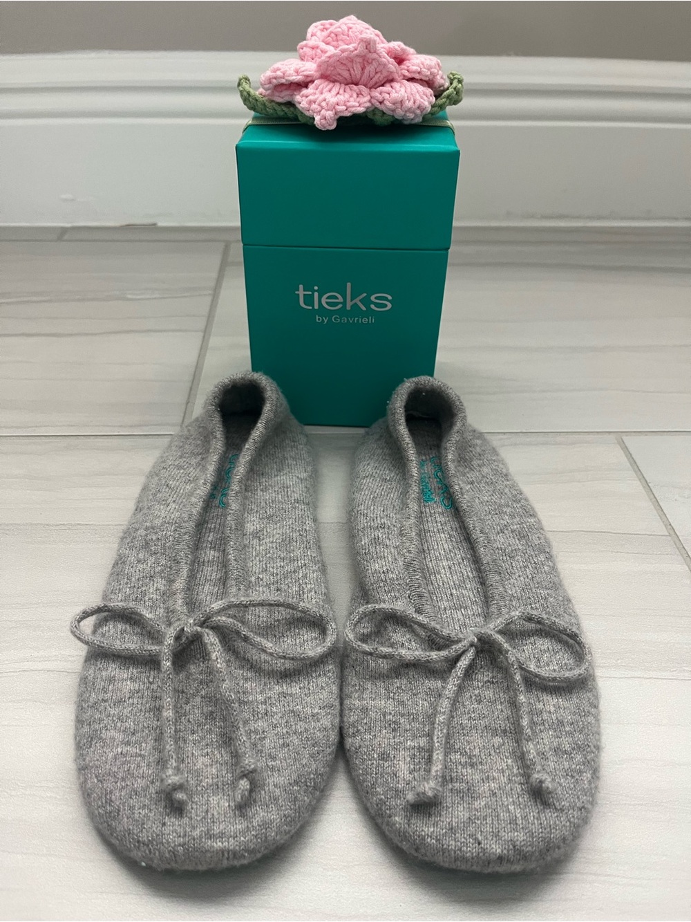 Tieks Cashmere Slippers in Dove Grey - Size S (5-6)